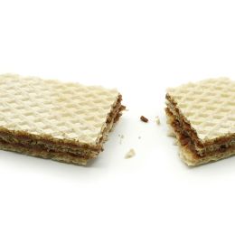 brown wafer broken in half