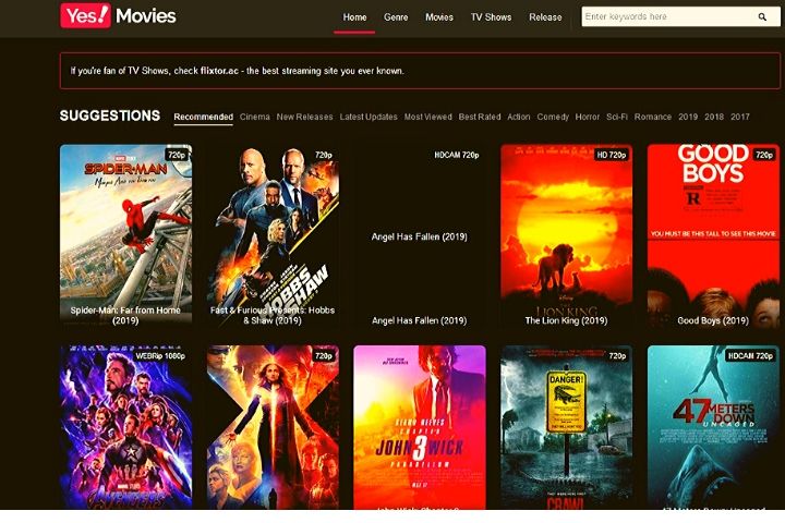 Yesmovies | Best 10 Alternatives And Similar Sites Like Yes Movies